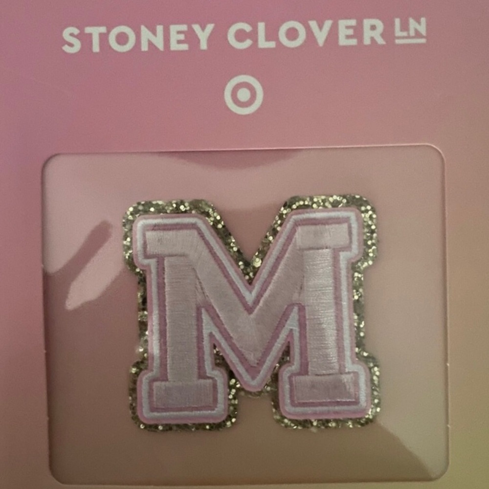 Stoney Clover x Target letter M pink and gold patch NWT
